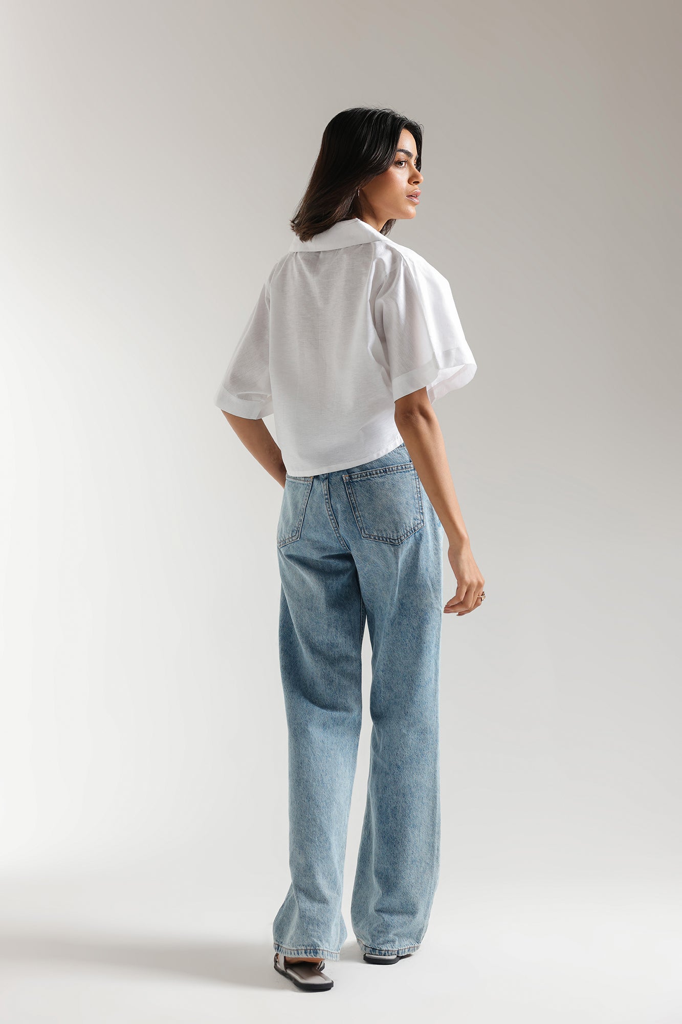 CROPPED BUTTON DOWN SHIRT (E2366/108/001) - Image 3